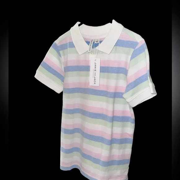 NWT JANIE and JACK THE CLASSIC STRIPED PIQUE POLO - Picture 4 of 6